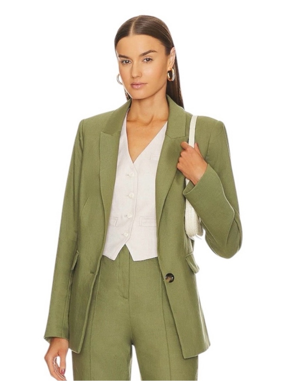 Veronica Beard Sevi Linen Peaked Lapel Blazer 4
